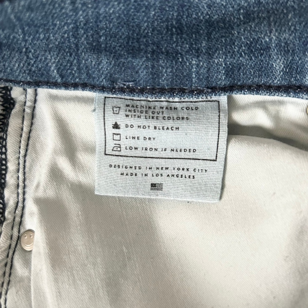 AYR The Bomb Pop High Rise Raw Hem Jeans Medium Wash Blue Size 26 - Picture 7 of 9
